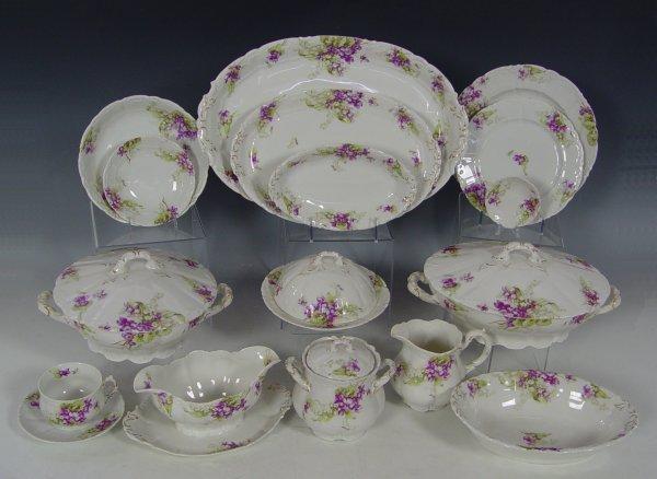 VIOLET DECORATED GERMAN CHINA SERVICE