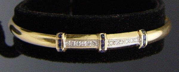 14k DIAMOND AND SAPPHIRE BANGLE b909a