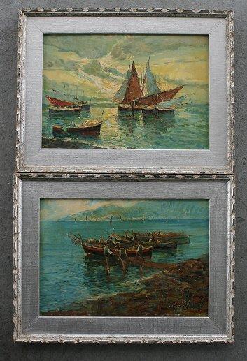 2 ITALIAN PAINTING SIGNED G BARTLETT  b909c