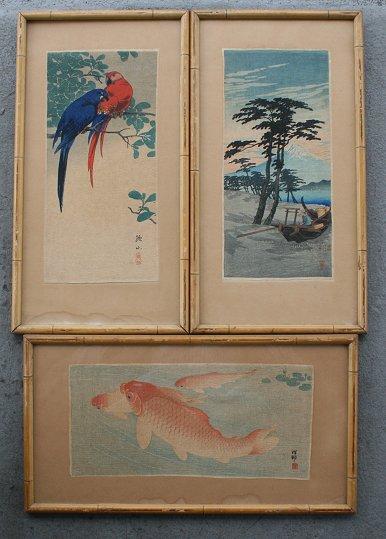 3 JAPANESE WOODBLOCK PRINT LOT b90a1