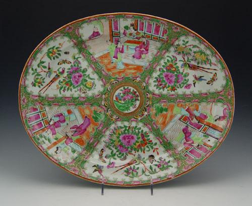 CHINESE ROSE MEDALLION PLATTER  b90a4