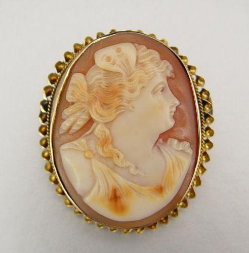 CARVED SOFT SHELL CAMEO PIN In b90ab