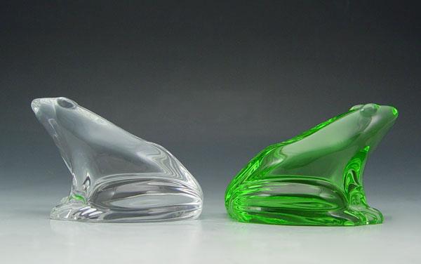 2 BACCARAT FRENCH CRYSTAL FROGS: