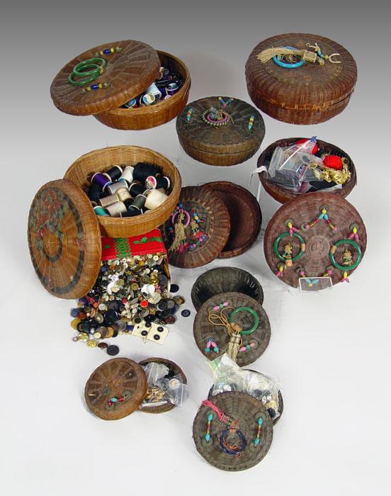 VINTAGE CHINESE SEWING BASKET COLLECTION: