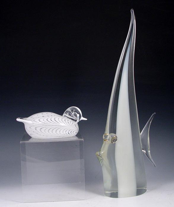 2 PIECE CENEDESE MURANO GLASS FISH b8d4c