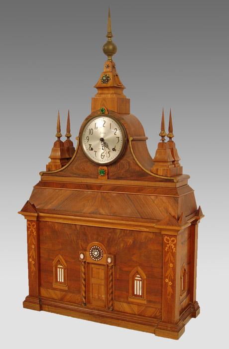 CUSTOM CATHEDRAL FOLK ART CLOCK b8dae