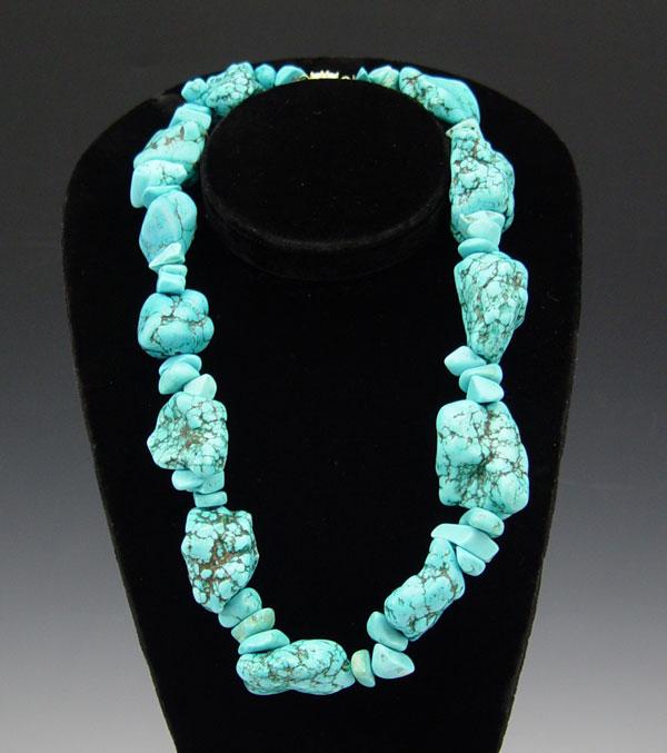 LARGE TURQUOISE NUGGET NECKLACE: