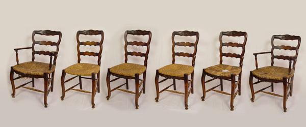 SET OF 6 COUNTRY FRENCH CHAIRS  b8e5e