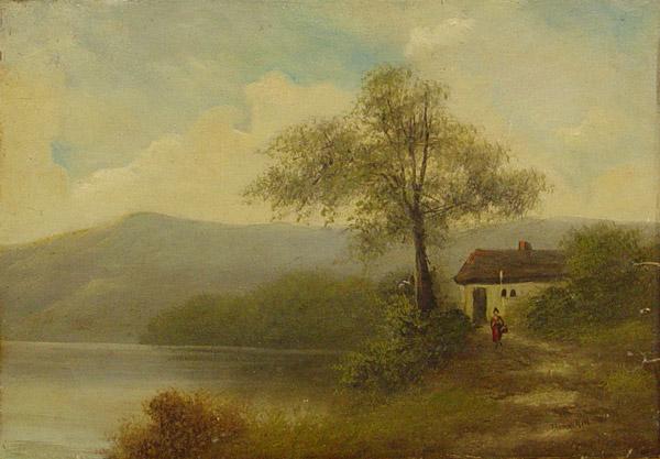 LAKESIDE LANDSCAPE WITH MOUNTAIN