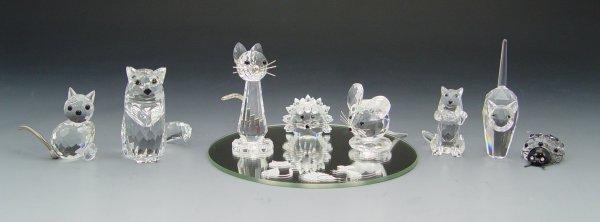 SWAROVSKI CRYSTAL 8 PIECE CAT  b92a5