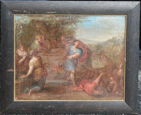 OLD MASTER OIL CANVAS MOSES DEFENDING b936c