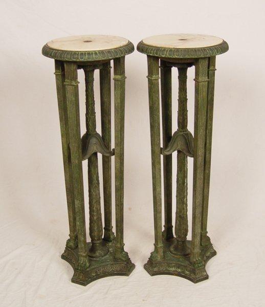 PAIR OF BRONZE WITH MARBLE TOP b938f