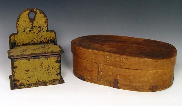 EARLY SALT BOX AND A BAND BOX: