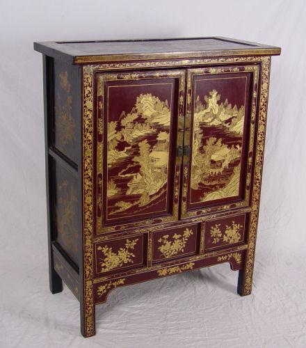 20th C CHINESE CABINET Hand painted b93bc