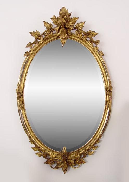 19TH C GILT WOOD PARLOR MIRROR: