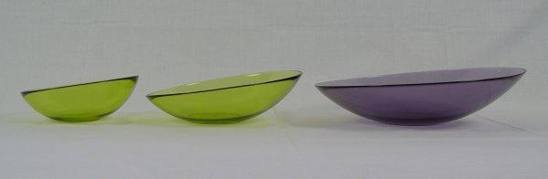 SET OF ORREFORS MINGLE GLASS BOWLS: