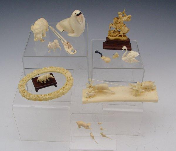 16 PIECE COLLECTION OF IVORY FIGURES  b940e
