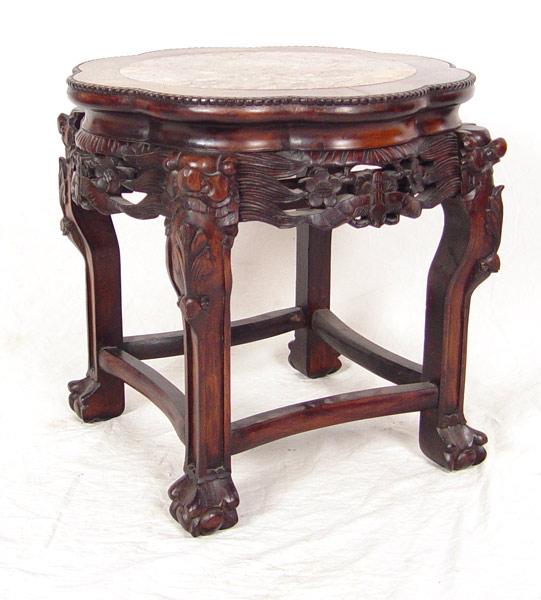 CHINESE ROUGE MARBLE TOP JARDINIERE b9444