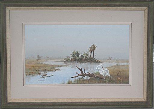 FLORIDA EVERGLADES PAINTING SIGNED b945b