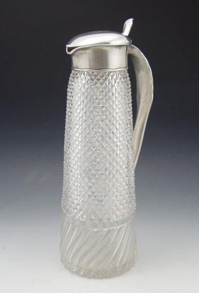 WHITING STERLING MOUNTED CUT GLASS b9465