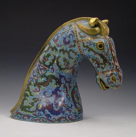 CHINESE CLOISONNE IN THE FORM OF A HORSE