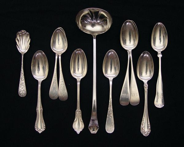 11 PIECE STERLING SERVING SPOONS