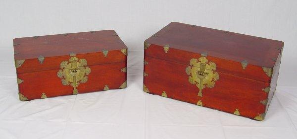 PAIR OF KOREAN CAMPAIGN STYLE CHESTS  b94b0