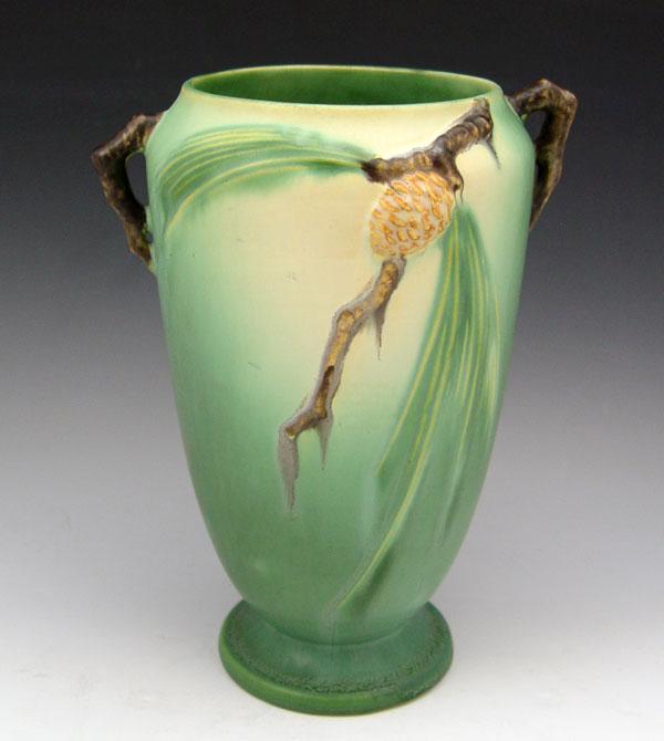 ROSEVILLE POTTERY PINECONE VASE: Green,