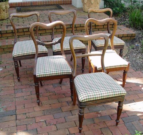 SET OF 6 COUNTRY WALNUT DINING b9143