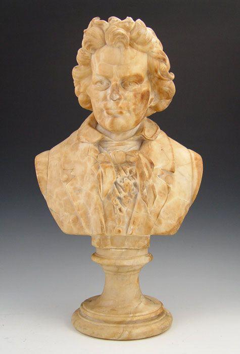 MARBLE BUST OF BEETHOVEN: Circa