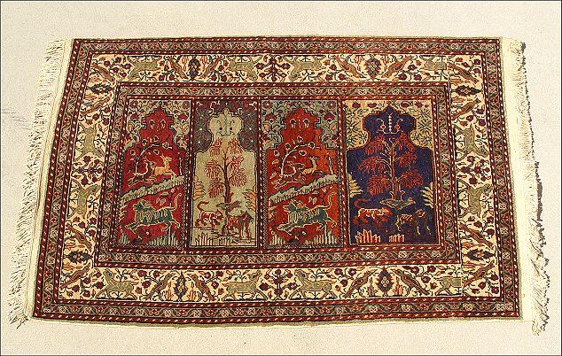 TURKISH KYSERAI RUG: Silk and cotton,