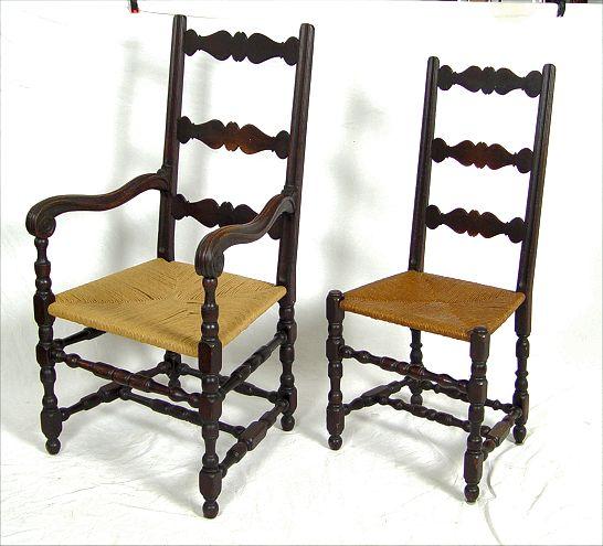 SET OF 6 LATE 19TH C ENGLISH OAK b9177