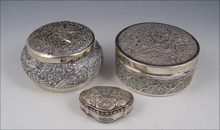 COLLECTION OF 3 SILVER REPOUSSE