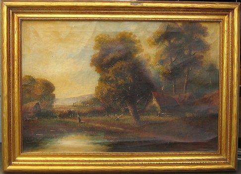 BARBIZON STYLE LANDSCAPE WITH FIGURES