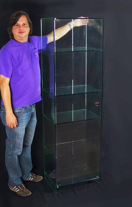 ALL GLASS DISPLAY CABINET: Heavy glass