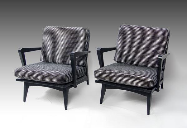 PAIR DANISH MODERN ARM CHAIRS  b9696