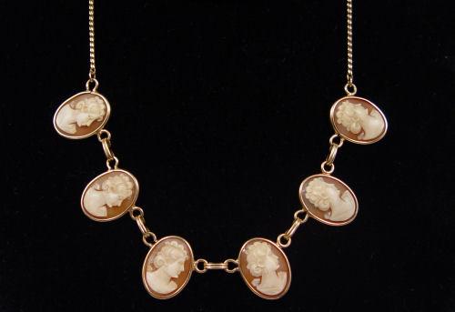 CAMEO NECKLACE Six 14K yellow b9a96