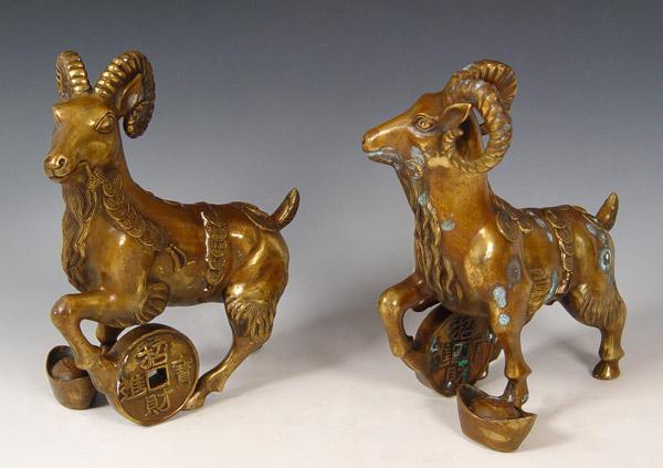 TWO DECORATIVE CHINESE BRONZE STATUES