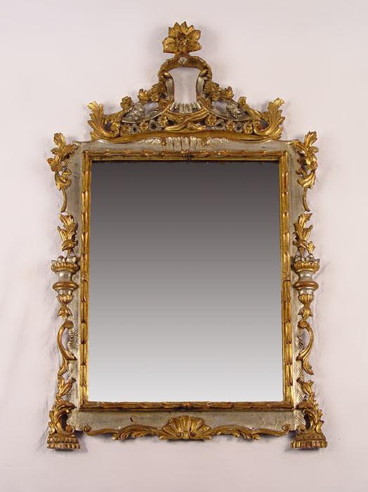 CARVED SILVER AND GOLD GILT MIRROR  b9ae9