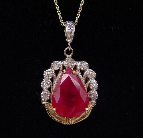 17 27 RUBY PENDANT 14K yellow b99f7