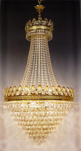 FRENCH EMPIRE STYLE BRASS AND CRYSTAL b9a42