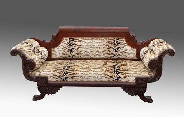 ROLLED ARM EMPIRE SOFA Carved b9e3c