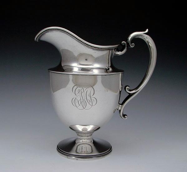 DURGIN LARGE STERLING WATER PITCHER: