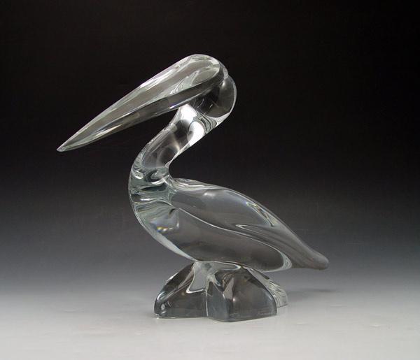 LARGE DAUM FRENCH CRYSTAL PELICAN  b9e71