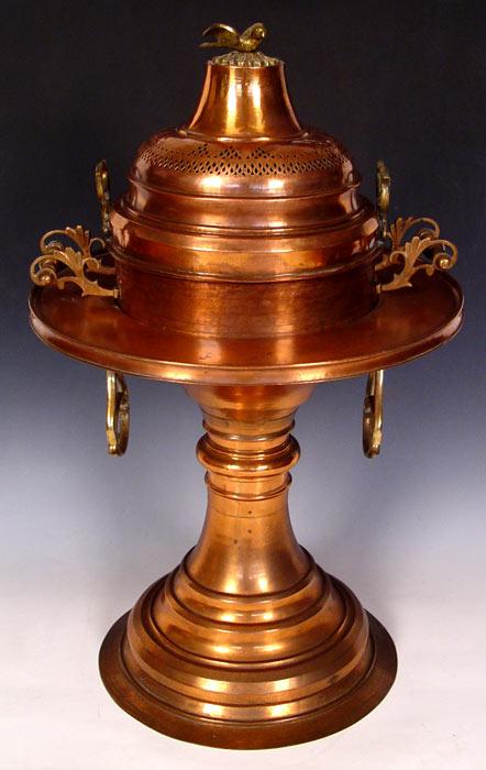 ANTIQUE TURKISH COPPER CHARCOAL BURNER: