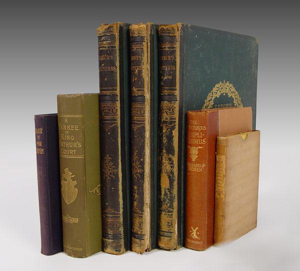 7 PIECE COLLECTION OF ANTIQUE BOOKS  b9eca