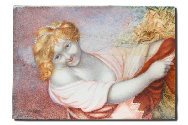 1834 MINIATURE WATERCOLOR ON IVORY b9d72