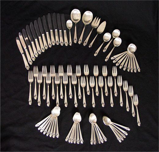 FRANK SMITH WOODLILY STERLING FLATWARE b9da5