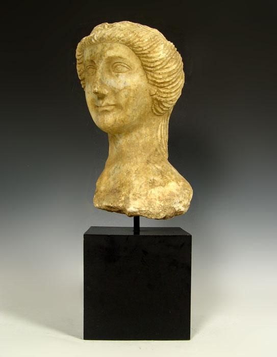 ROMAN MARBLE BUST MODERN: 15 1/2 x