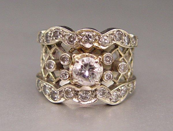 1 CTW DIAMOND LATTICE RING 14K b9e19